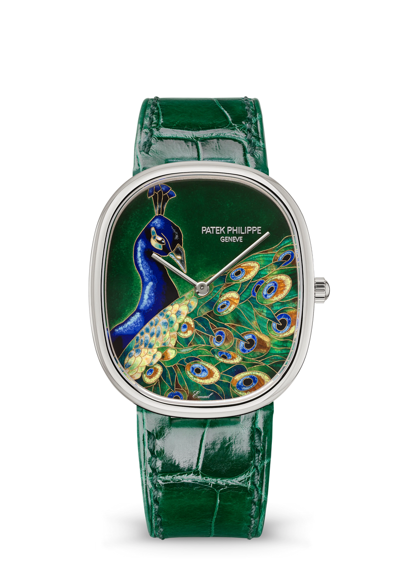 Patek Philippe Rare Handcrafts Golden Ellipse “Blue Peacock” - White Gold - Cloisonné Enamel Dial Ref. # 5738/50G-041