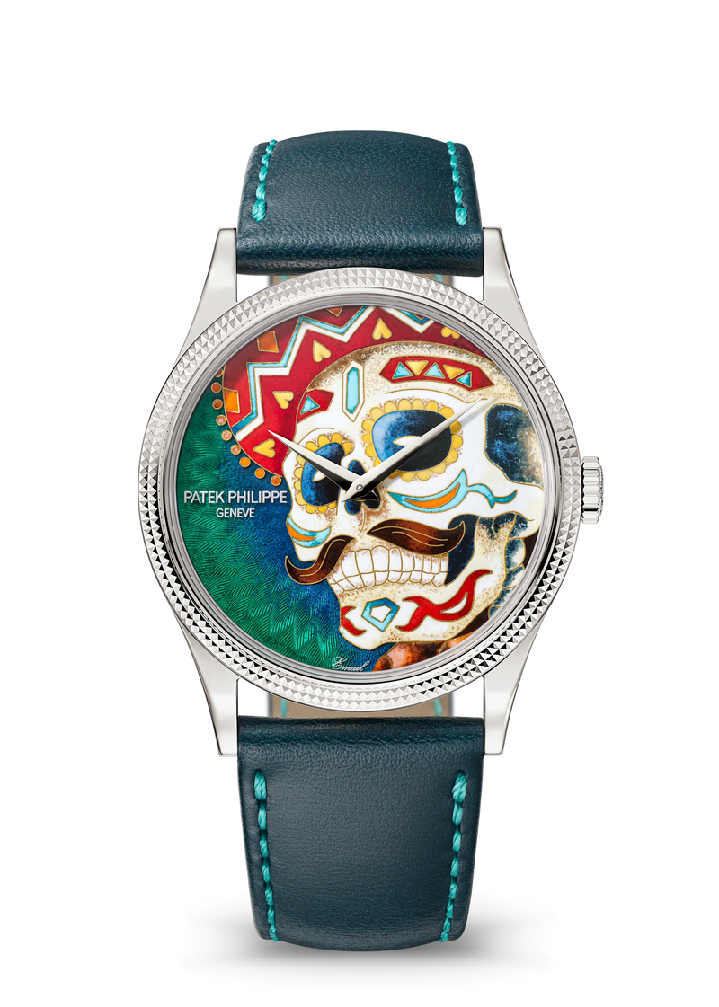 Patek Philippe Rare Handcrafts Calatrava “Man with a Mustache” - White Gold - Cloisonné Enamel Dial Ref. # 5177G-057