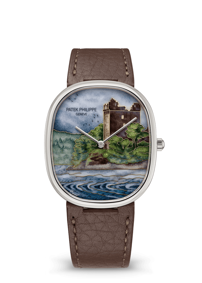 Patek Philippe Rare Handcrafts Golden Ellipse “Legendary Castle” - White Gold - Miniature-Painted Enamel Dial Ref. # 5738/50G-042