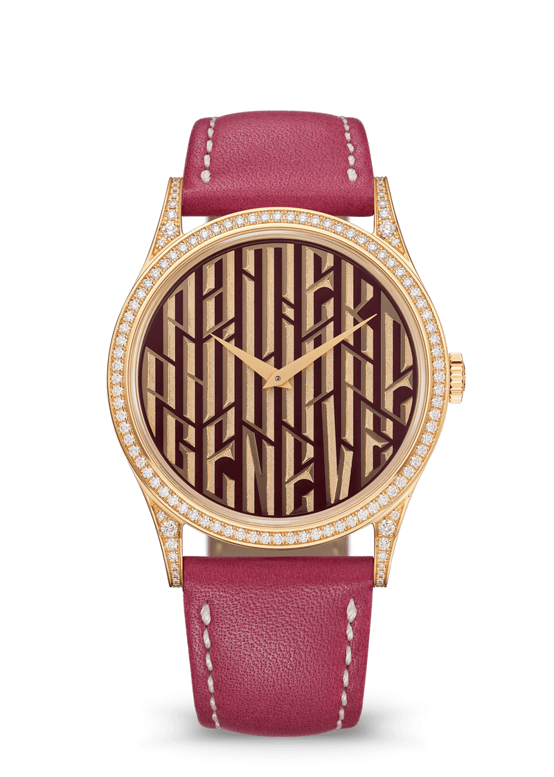 Patek Philippe Rare Handcrafts Calatrava “Pink Typography” - Rose Gold - Champlevé Enamel Dial Ref. # 5077/100R-068