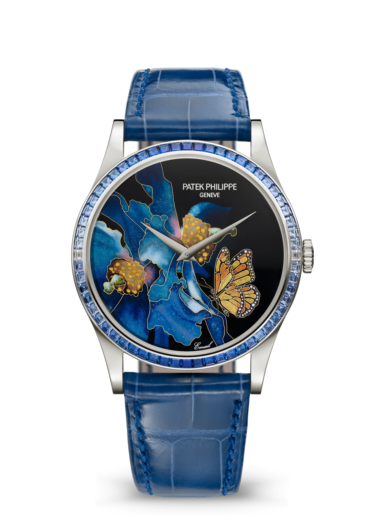 Patek Philippe Rare Handcrafts Calatrava “Blue Butterfly” - White Gold - Cloisonné Enamel Dial Ref. # 5077/357G-001