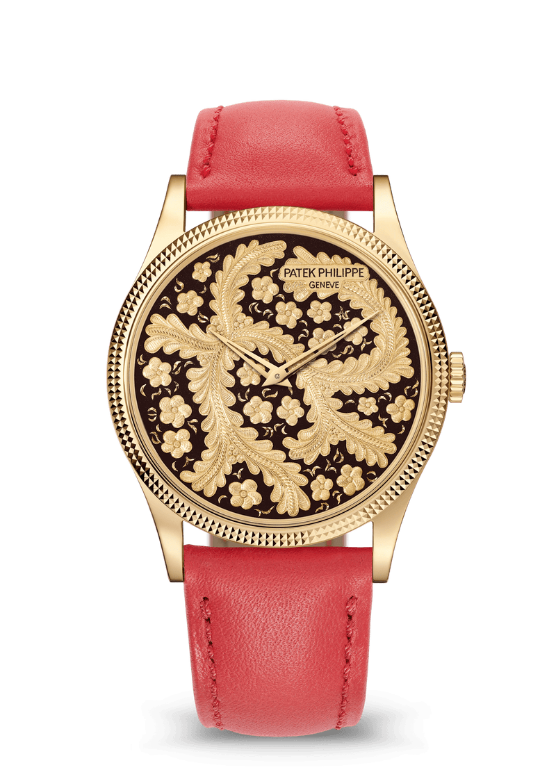 Patek Philippe Rare Handcrafts Calatrava “Matador” - Yellow Gold - Hand-Engraved Dial Ref. # 5177J-001
