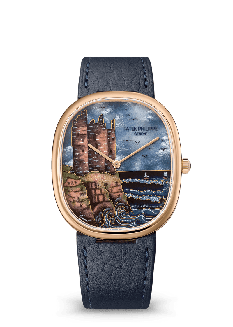 Patek Philippe Rare Handcrafts Golden Ellipse “Donjons on the Cliff” - Rose Gold - Miniature-Painted Enamel Dial Ref. # 5738/50R-021