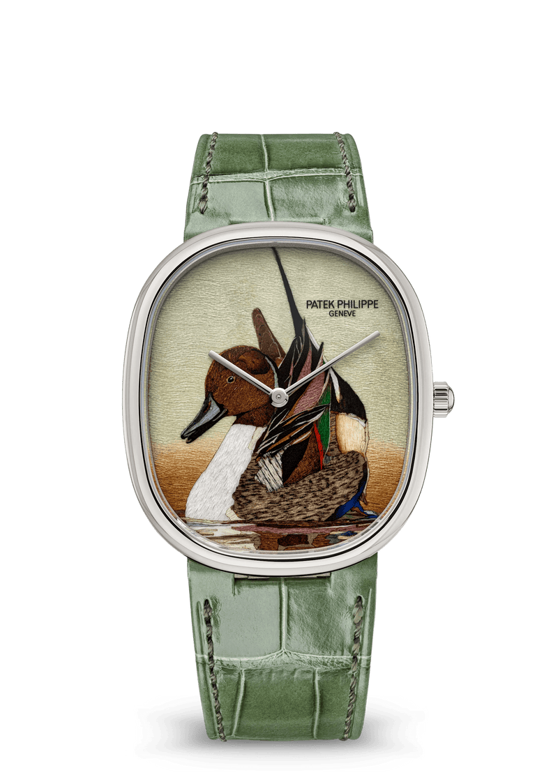 Patek Philippe Rare Handcrafts Golden Ellipse “Northern Pintail” - White Gold - Wood Marquetry Dial Ref. # 5738/50G-047