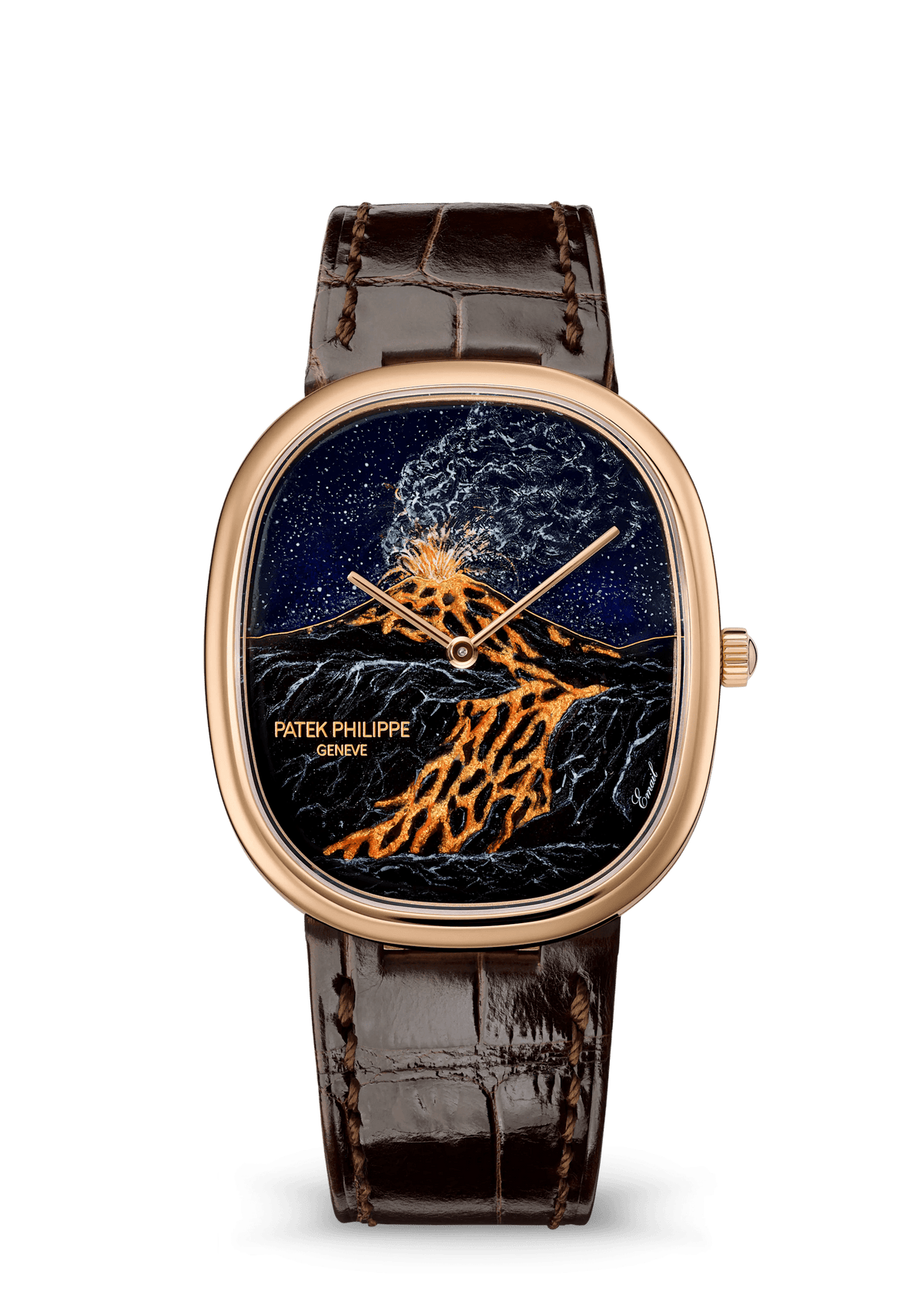 Patek Philippe Rare Handcrafts Golden Ellipse “Etna” - Rose Gold - Miniature-Painted Enamel Dial Ref. # 5738/50R-010