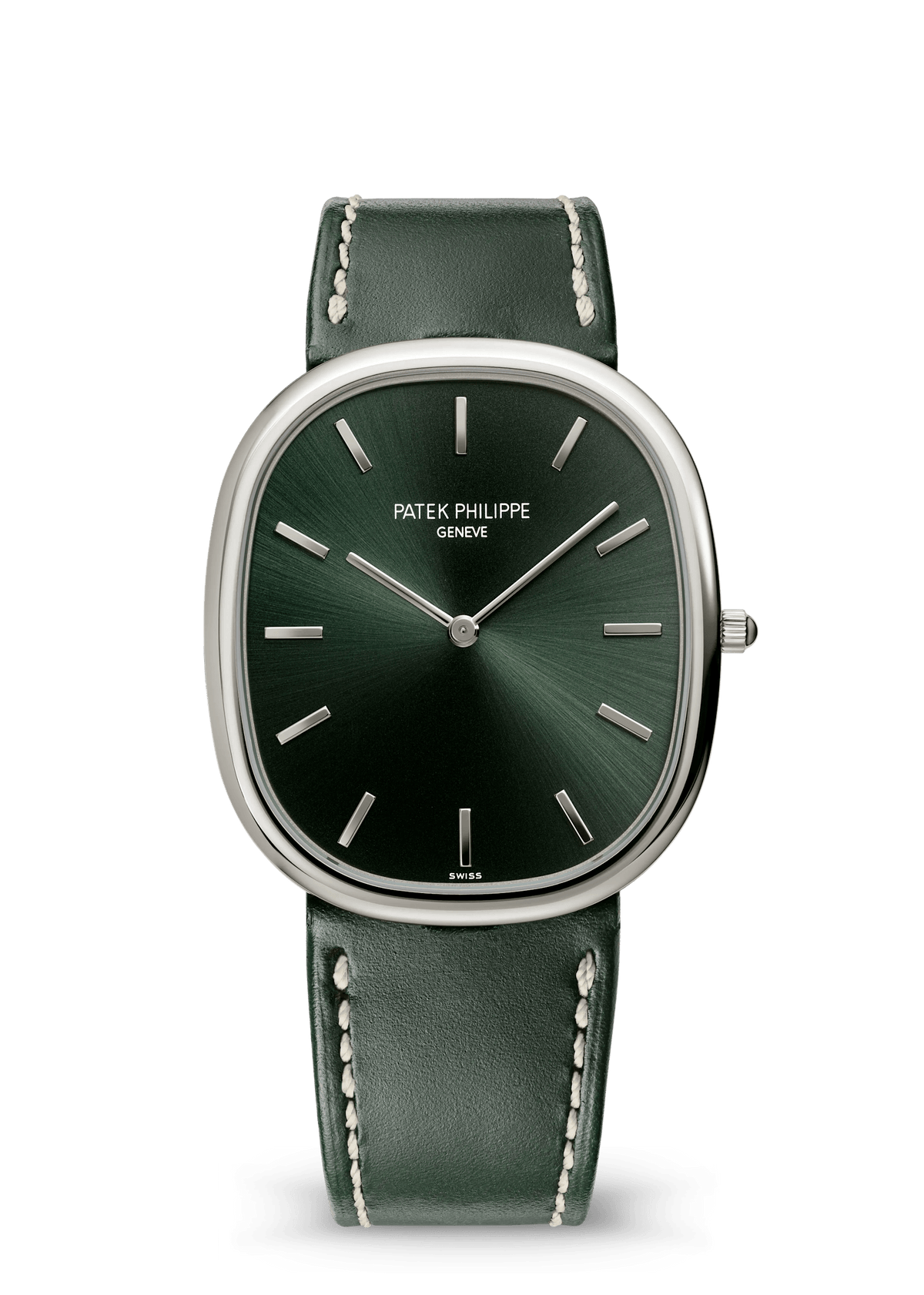 Patek Philippe Golden Ellipse Self-Winding - White Gold - Olive Green Dial Ref. # 5738G-001