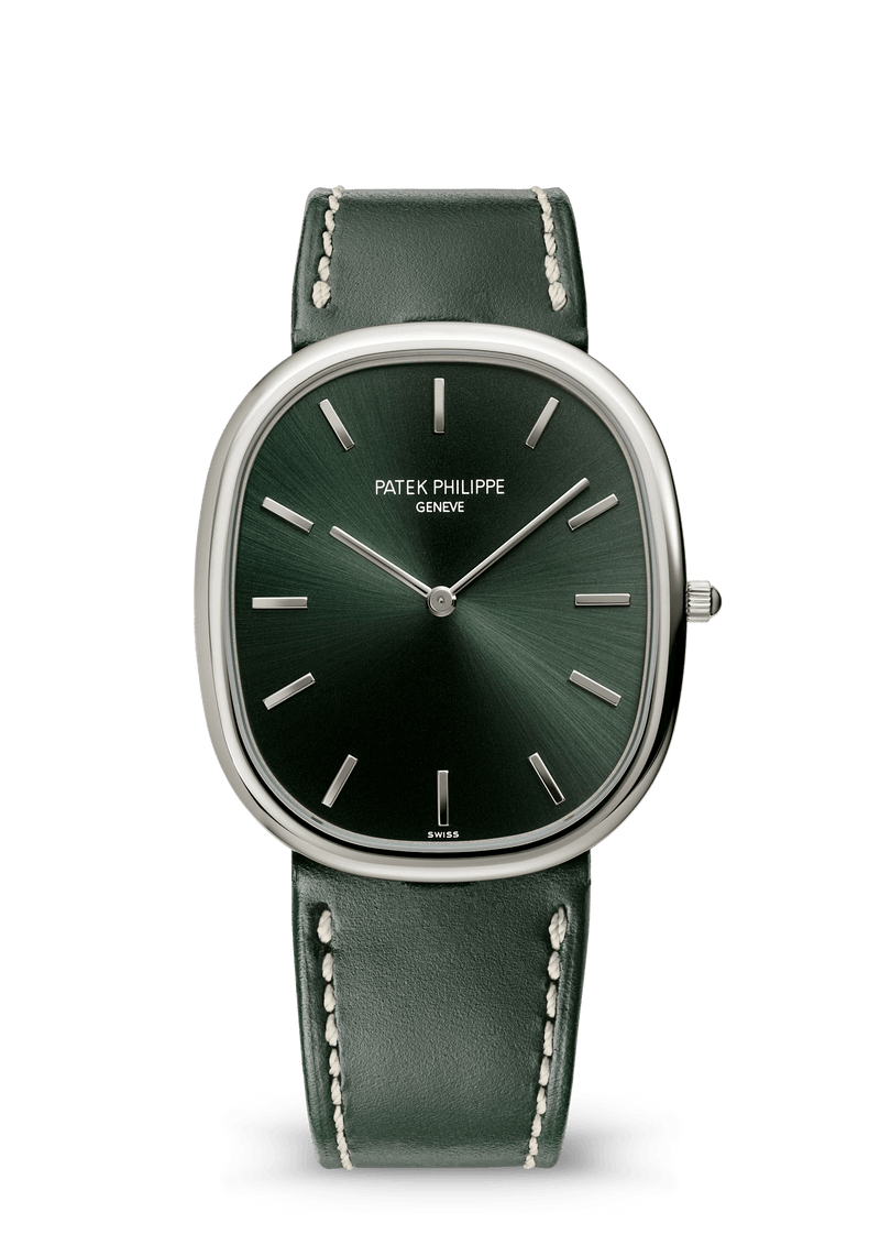 Patek Philippe Golden Ellipse Self-Winding - White Gold - Olive Green Dial Ref. # 5738G-001