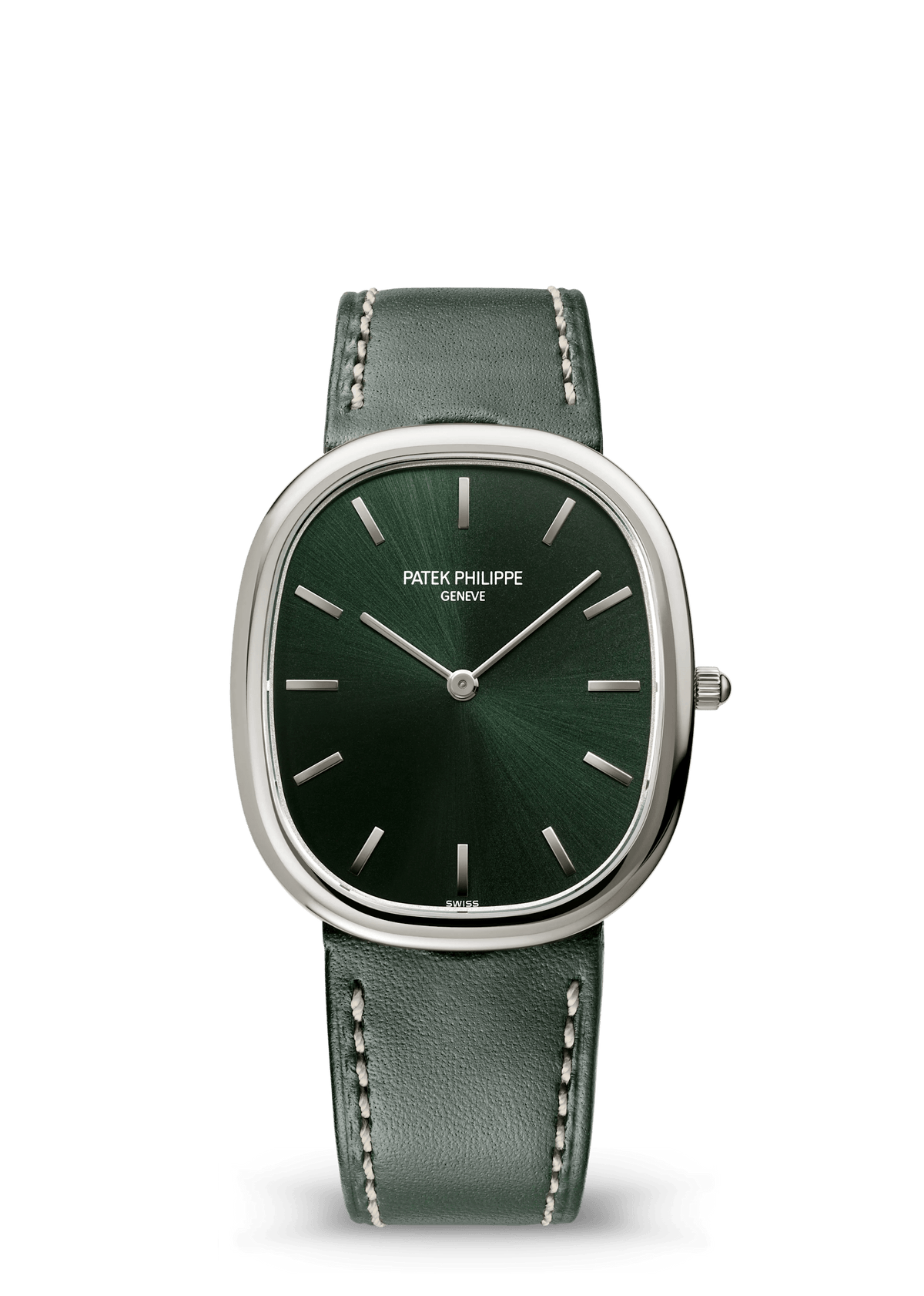 Patek Philippe Golden Ellipse Self-Winding - White Gold - Olive Green Dial Ref. # 3738/100G-014
