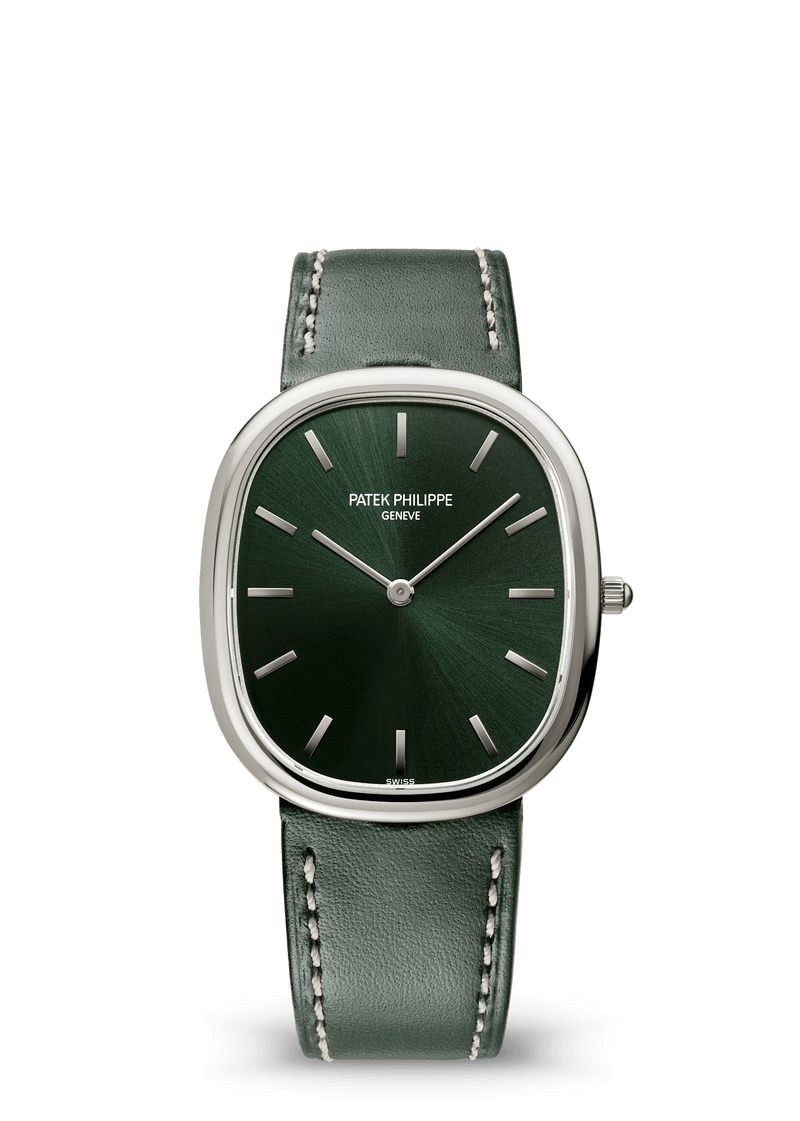 Patek Philippe Golden Ellipse Self-Winding - White Gold - Olive Green Dial Ref. # 3738/100G-014