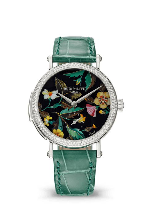 Patek Philippe Rare Handcrafts Calatrava Minute Repeater “Florentine Mosaic” - White Gold - Miniature-Painted Enamel Dial Ref. # 7040/250G-011