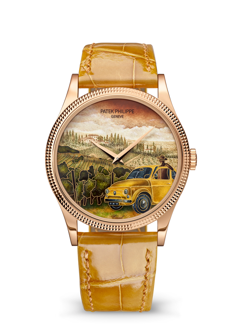 Patek Philippe Rare Handcrafts Calatrava “Stop-off in Chianti” - Rose Gold - Miniature-Painted Enamel Dial Ref. # 5177R-010