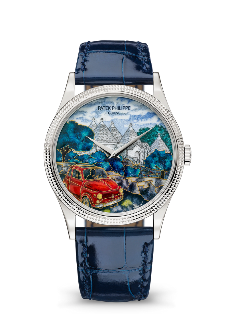 Patek Philippe Rare Handcrafts Calatrava “A Trip to Puglia” - White Gold - Miniature-Painted Enamel Dial Ref. # 5177G-054
