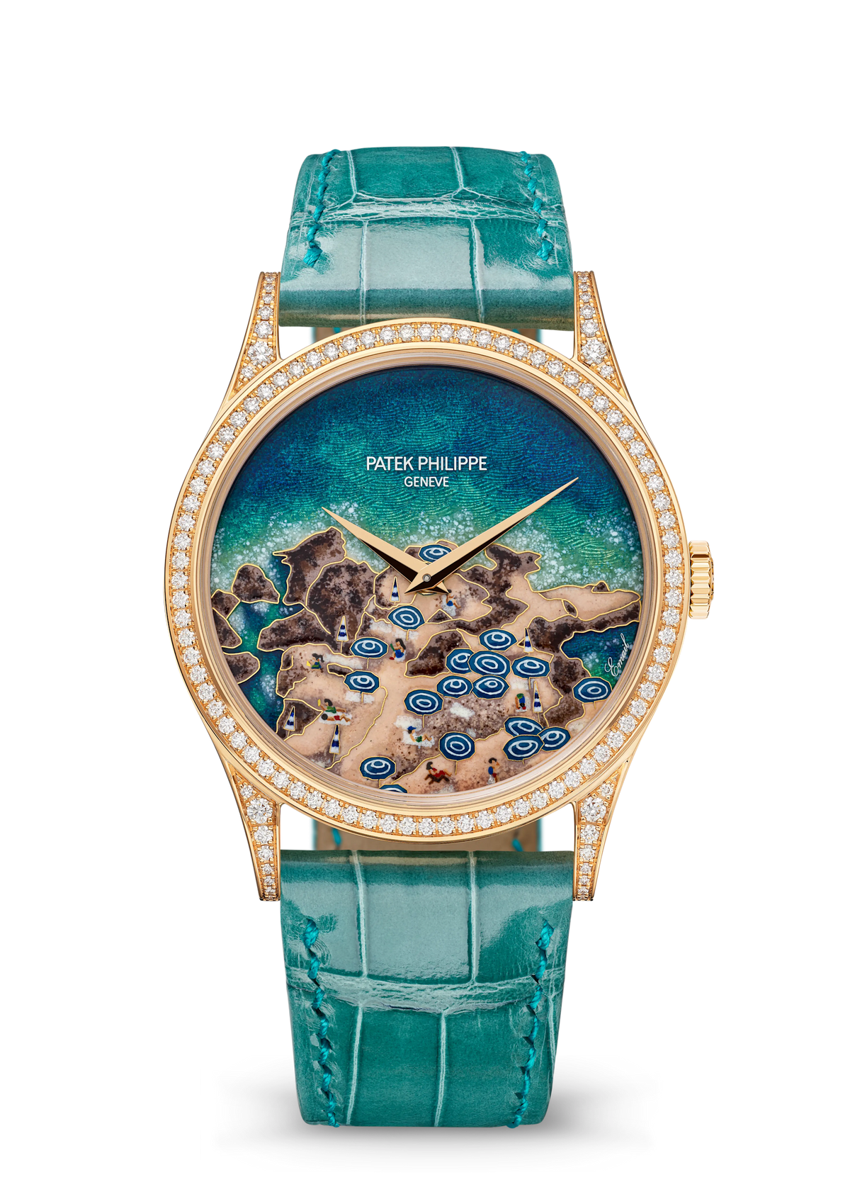 Patek Philippe Rare Handcrafts Calatrava “Capri Beach” - Rose Gold - Miniature-Painted Enamel Dial Ref. # 5077/100R-072