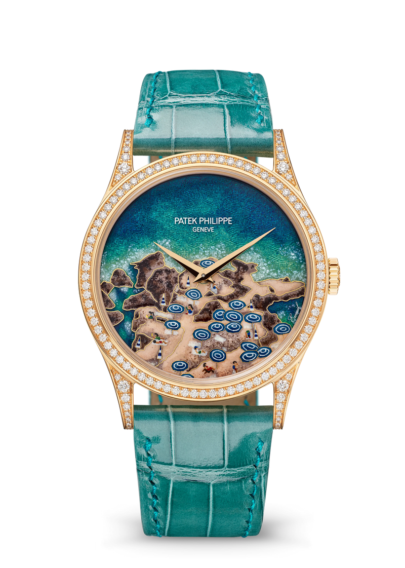 Patek Philippe Rare Handcrafts Calatrava “Capri Beach” - Rose Gold - Miniature-Painted Enamel Dial Ref. # 5077/100R-072