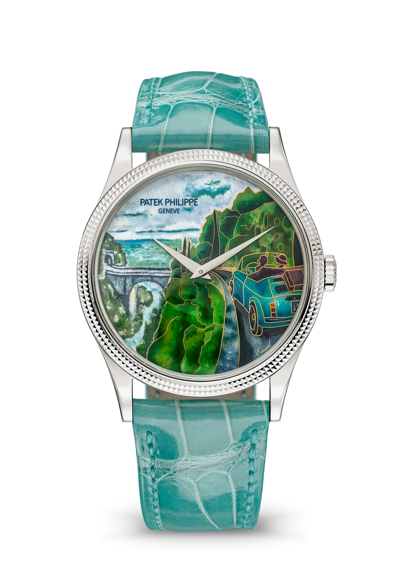 Patek Philippe Rare Handcrafts Calatrava “Amalfi Escapade” - White Gold - Miniature-Painted Enamel Dial Ref. # 5177G-053