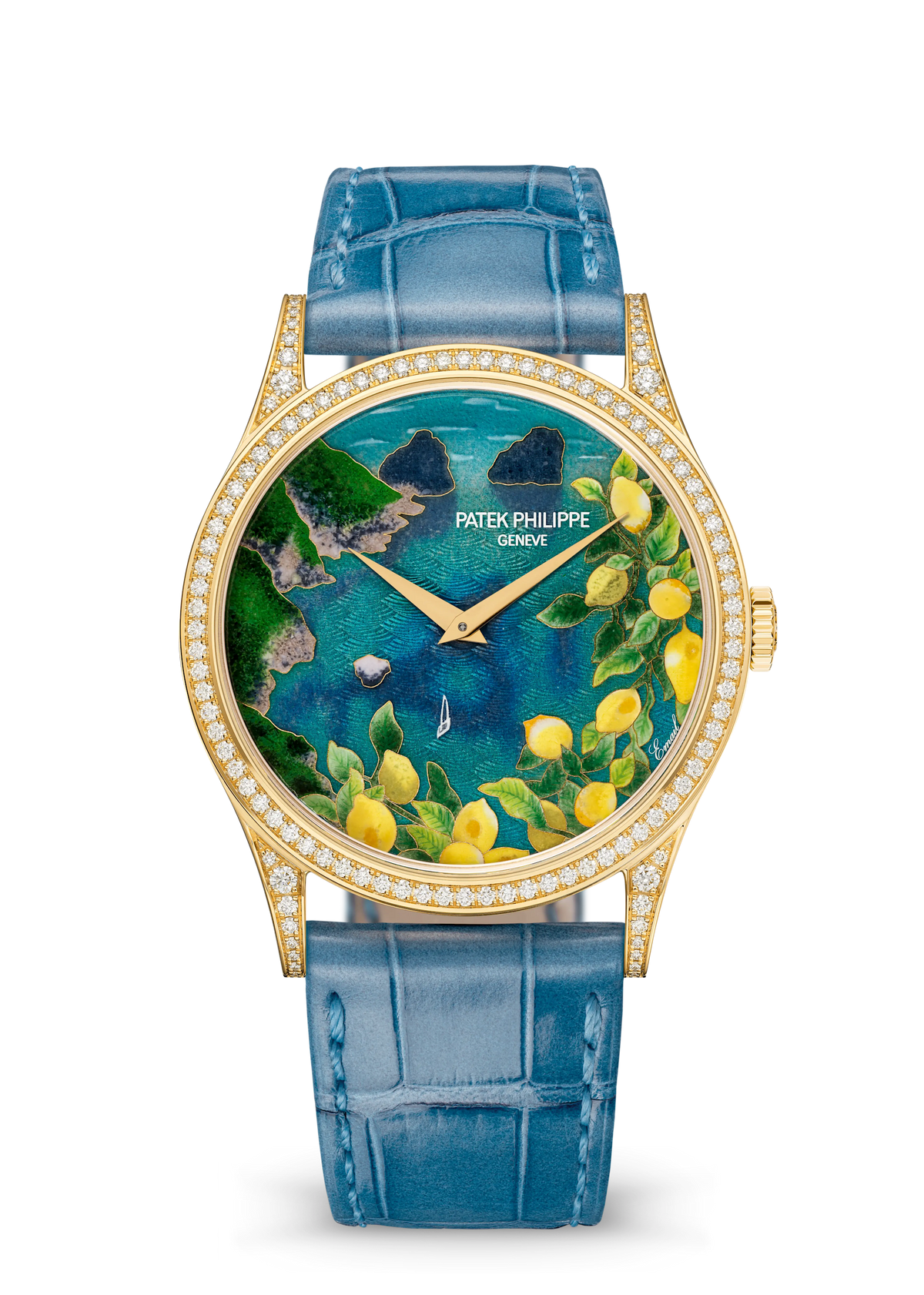 Patek Philippe Rare Handcrafts Calatrava “Bay of Naples” - Yellow Gold - Miniature-Painted Enamel Dial Ref. # 5077/100J-010
