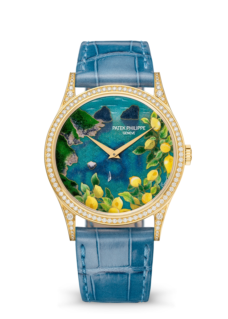 Patek Philippe Rare Handcrafts Calatrava “Bay of Naples” - Yellow Gold - Miniature-Painted Enamel Dial Ref. # 5077/100J-010