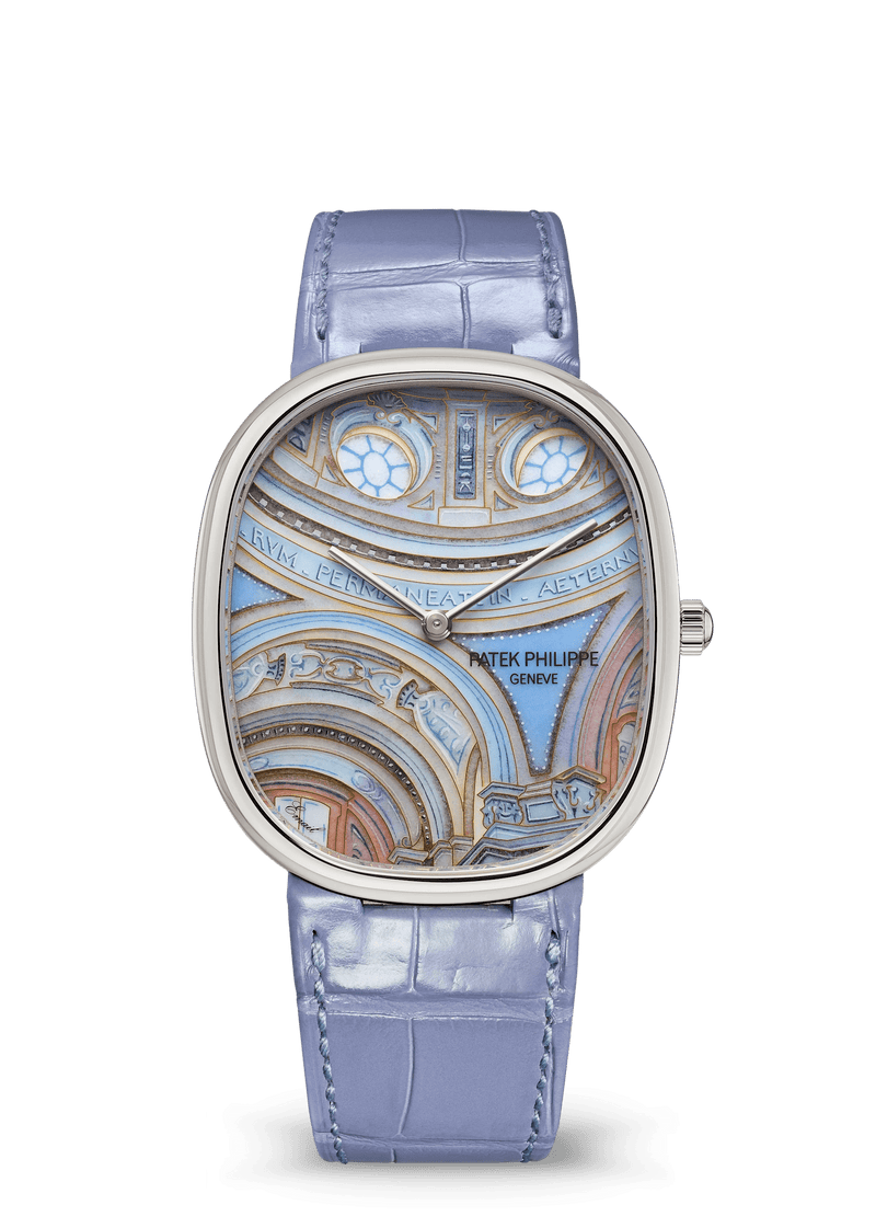 Patek Philippe Rare Handcrafts Golden Ellipse “Baroque Decoration” - White Gold - Miniature-Painted Enamel Dial Ref. # 5738/50G-050