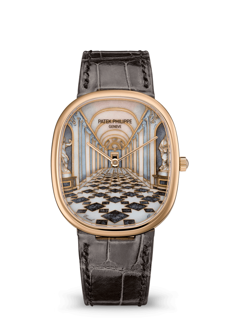 Patek Philippe Rare Handcrafts Golden Ellipse “The Great Gallery” - Rose Gold - Miniature-Painted Enamel Dial Ref. # 5738/50R-027