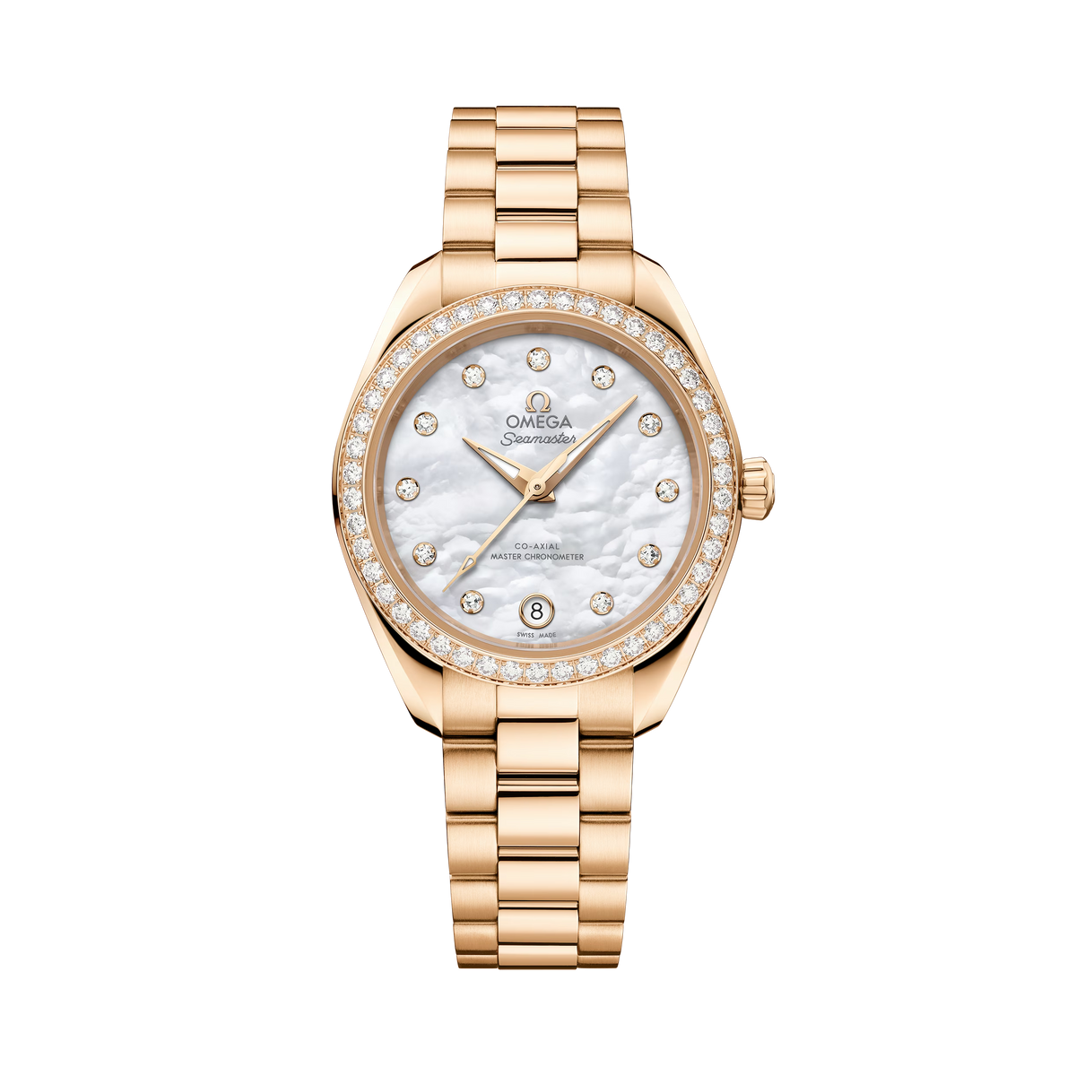 Omega Seamaster Aqua Terra 150M 30mm - Yellow Gold - Diamond Mother of Pearl Dial Ref. # 220.55.30.20.55.001
