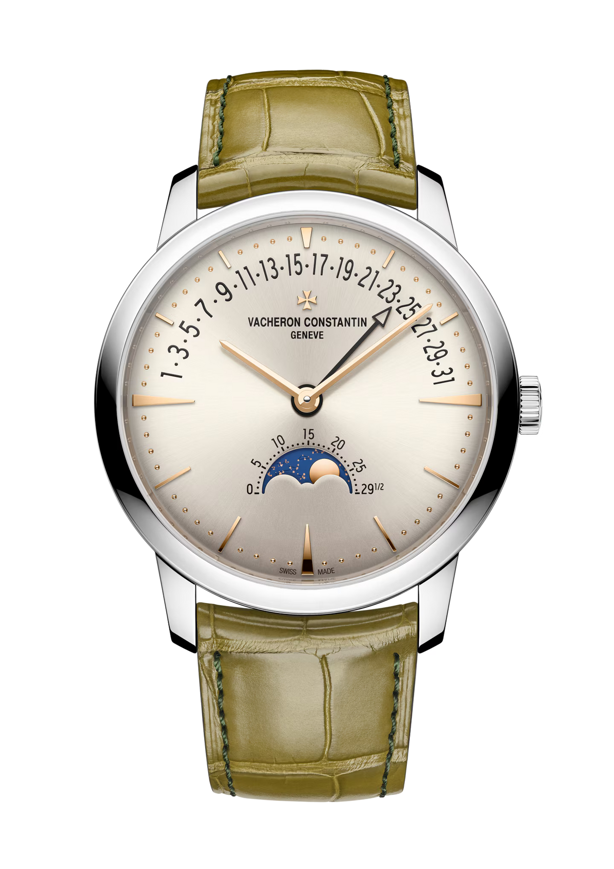 Vacheron Constantin Patrimony Moon Phase Retrograde Date 42.5mm - White Gold - White Dial Ref. # 4010U/000G-H070