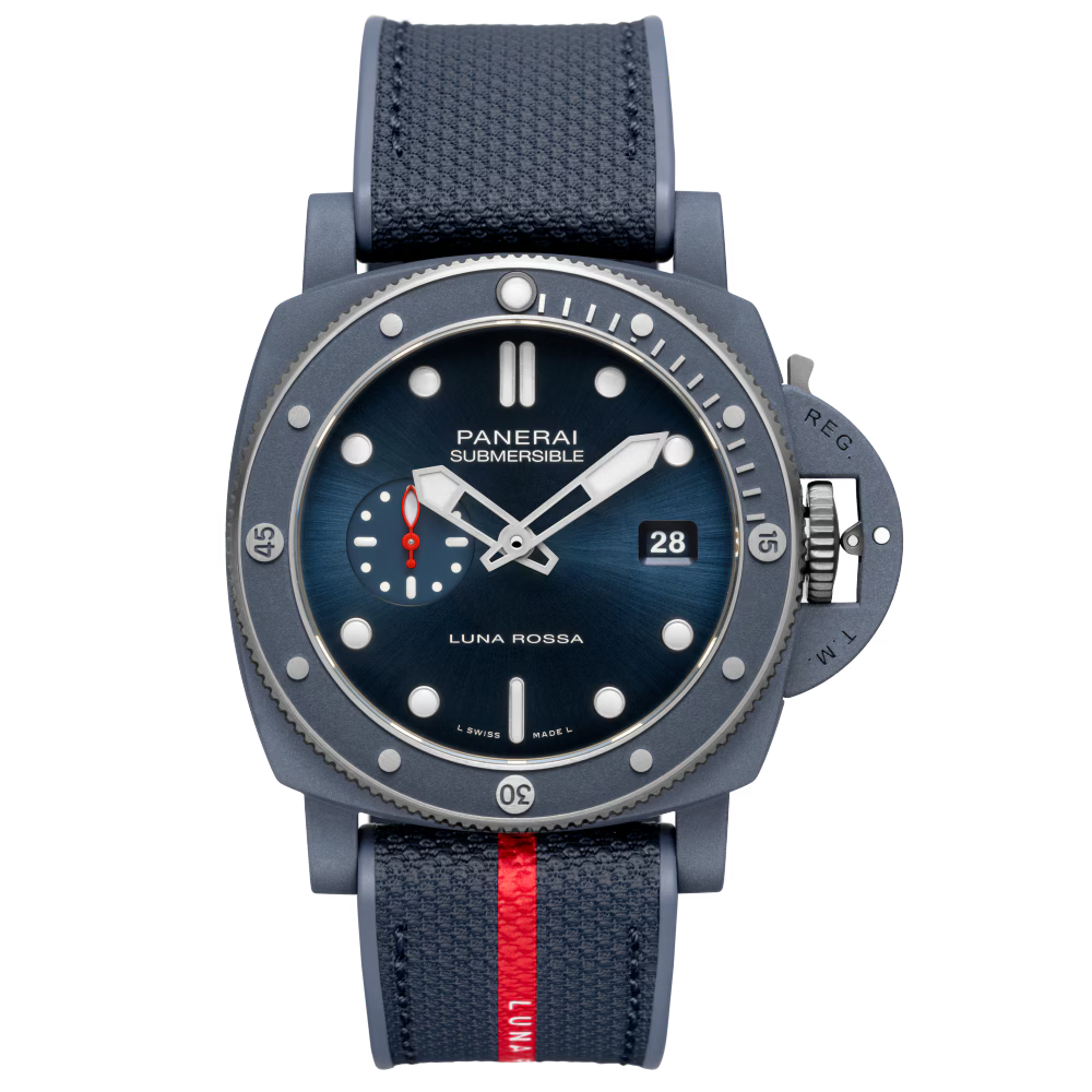 Panerai Submersible QuarantaQuattro Luna Rossa Ti-Ceramitech™ 44mm - Ceramic - Blue Dial Ref. # PAM01466