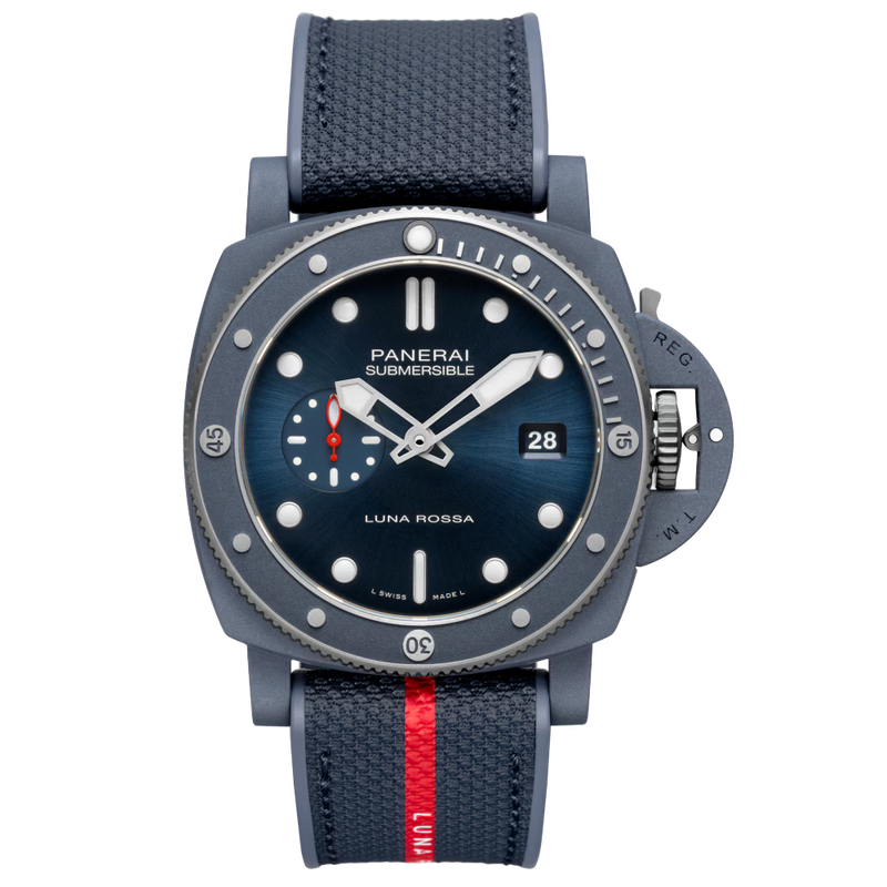 Panerai Submersible QuarantaQuattro Luna Rossa Ti-Ceramitech™ 44mm - Ceramic - Blue Dial Ref. # PAM01466