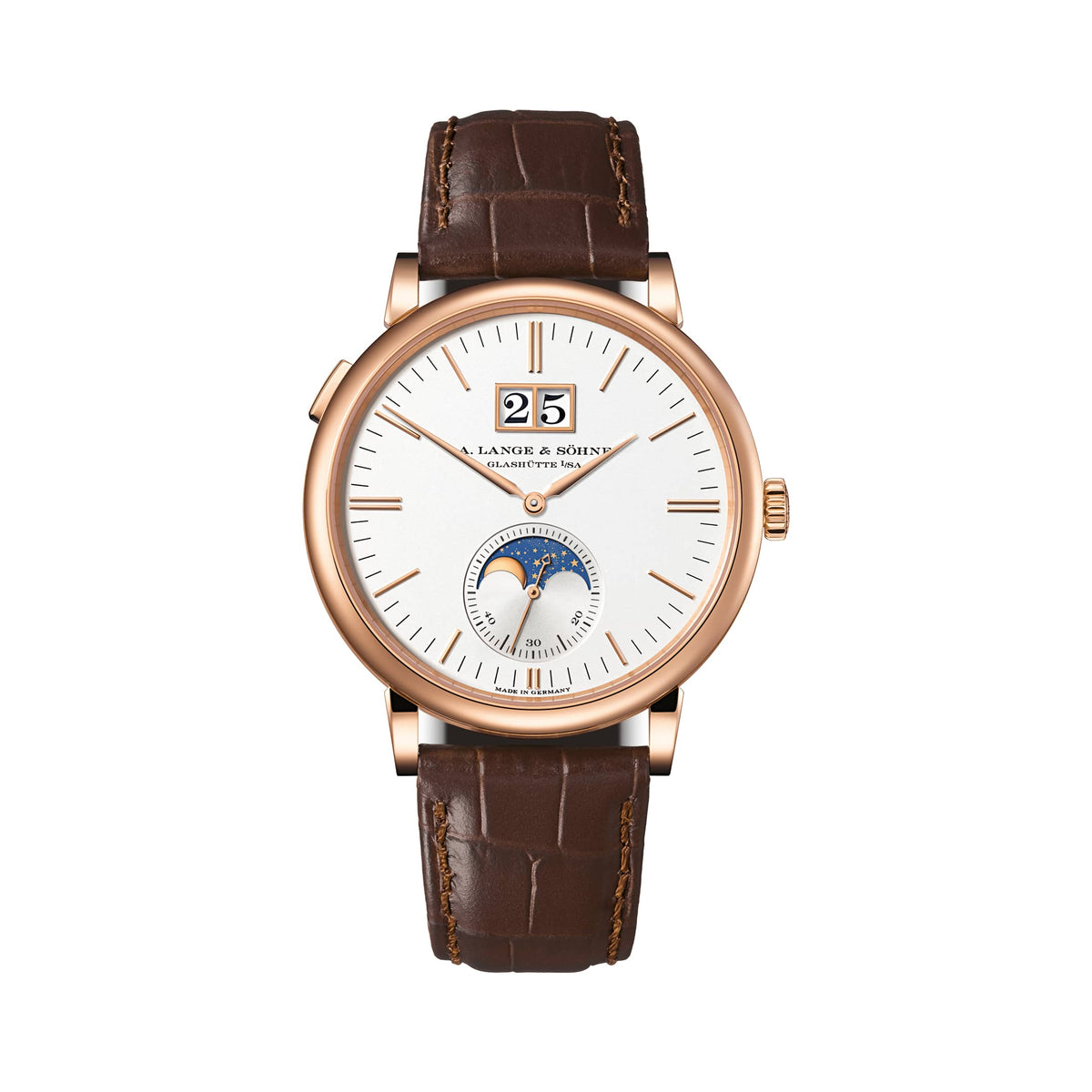 A. Lange & Söhne Saxonia Moon Phase - Pink Gold - Silver Dial Ref. # 384.032