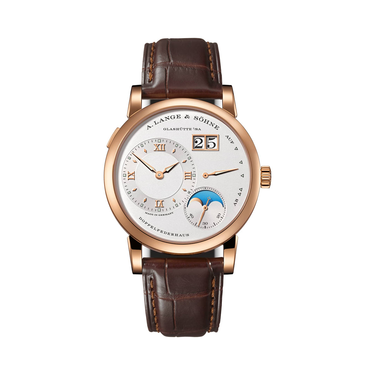 A. Lange & Söhne Lange 1 Moon Phase - Pink Gold - Silver Dial Ref. # 192.032