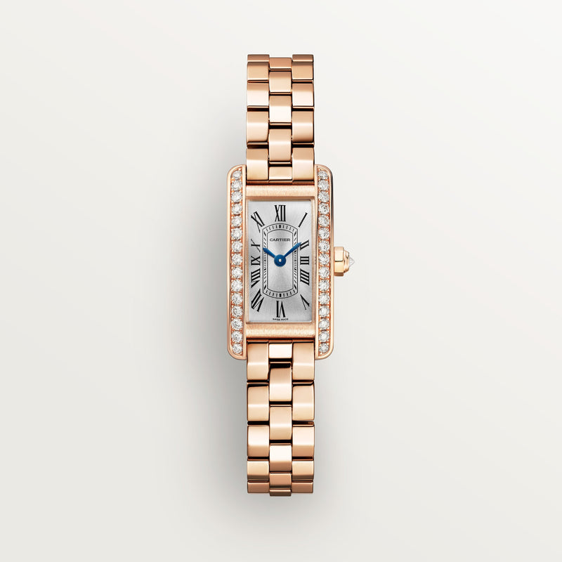 Cartier Tank Américaine Mini Model 15mm - Rose Gold - Silver Dial Ref. # WJTA0057