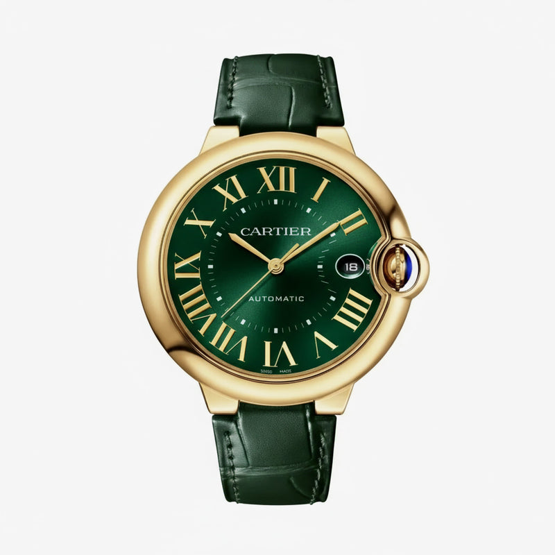 Cartier Ballon Bleu De Cartier Watch 40mm - Yellow Gold - Green Dial Ref. # WGBB0062