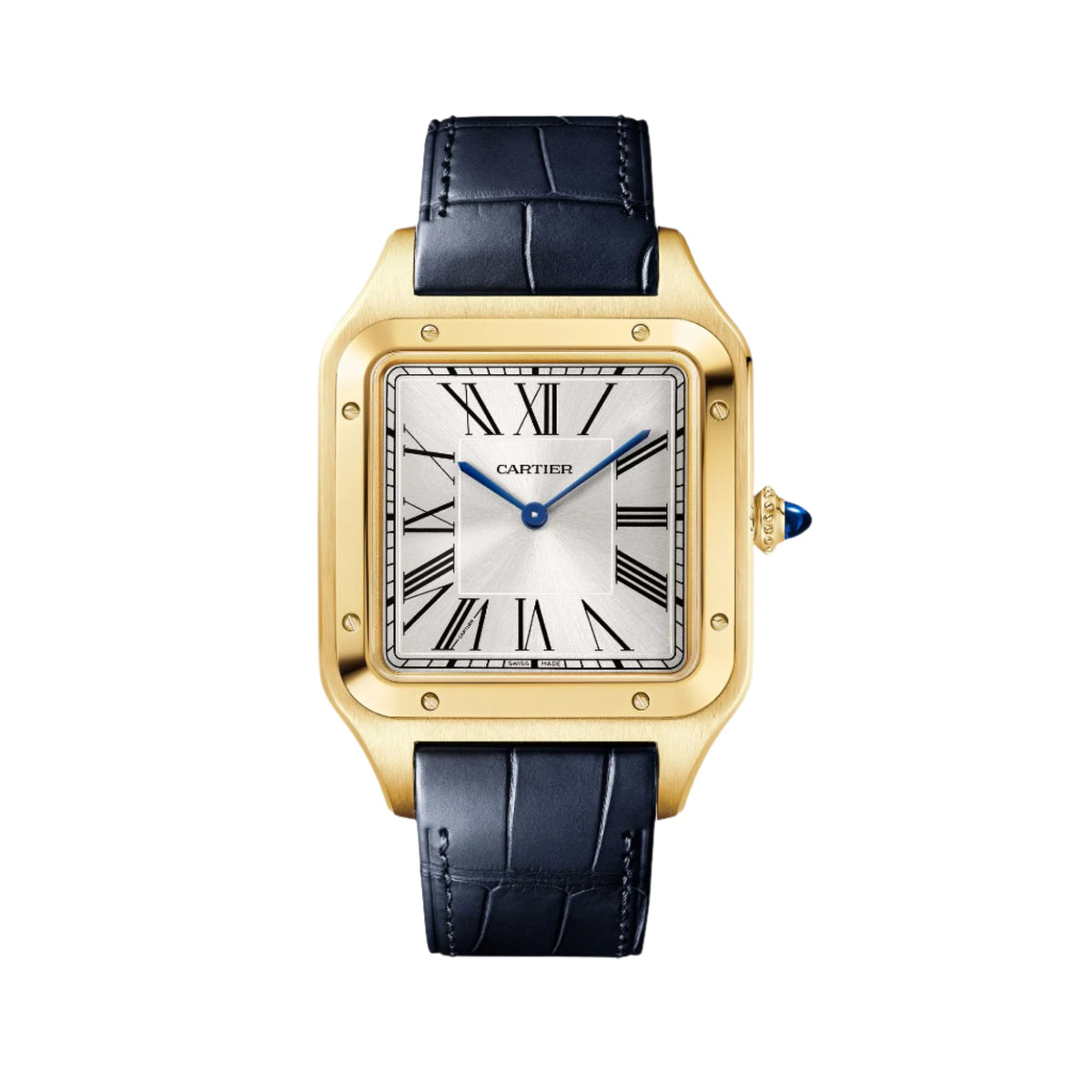 Cartier Santos-Dumont Extra-Large Model 34mm - Yellow Gold - Silver Dial Ref. # WGSA0108
