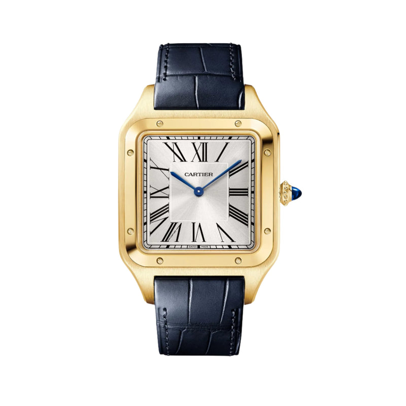 Cartier Santos-Dumont Extra-Large Model 34mm - Yellow Gold - Silver Dial Ref. # WGSA0108
