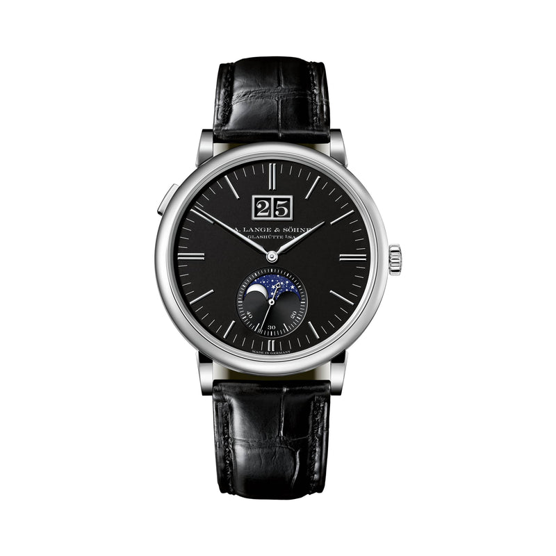 A. Lange & Söhne Saxonia Moon Phase - White Gold - Black Dial Ref. # 384.029