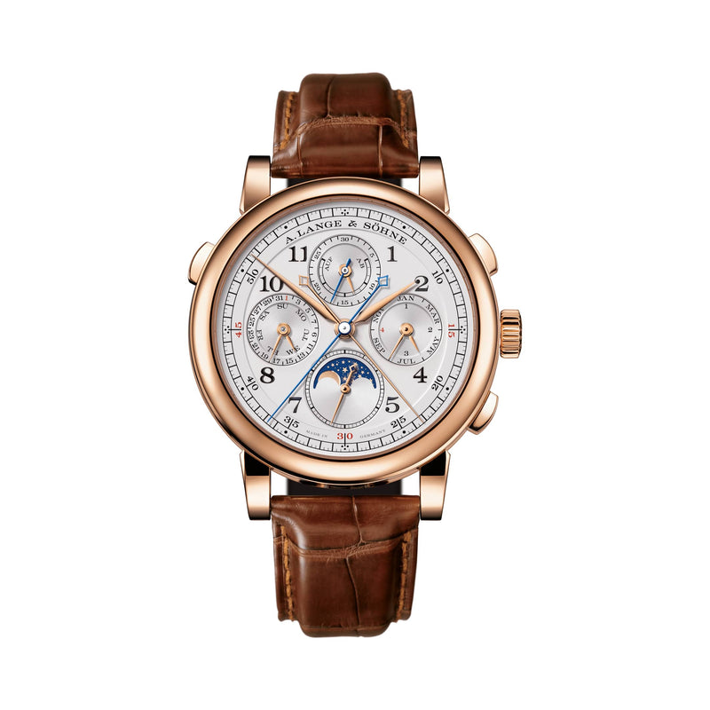A. Lange & Söhne 1815 Rattrapante Perpetual Calendar - Pink Gold - Silver Dial Ref. # 421.032