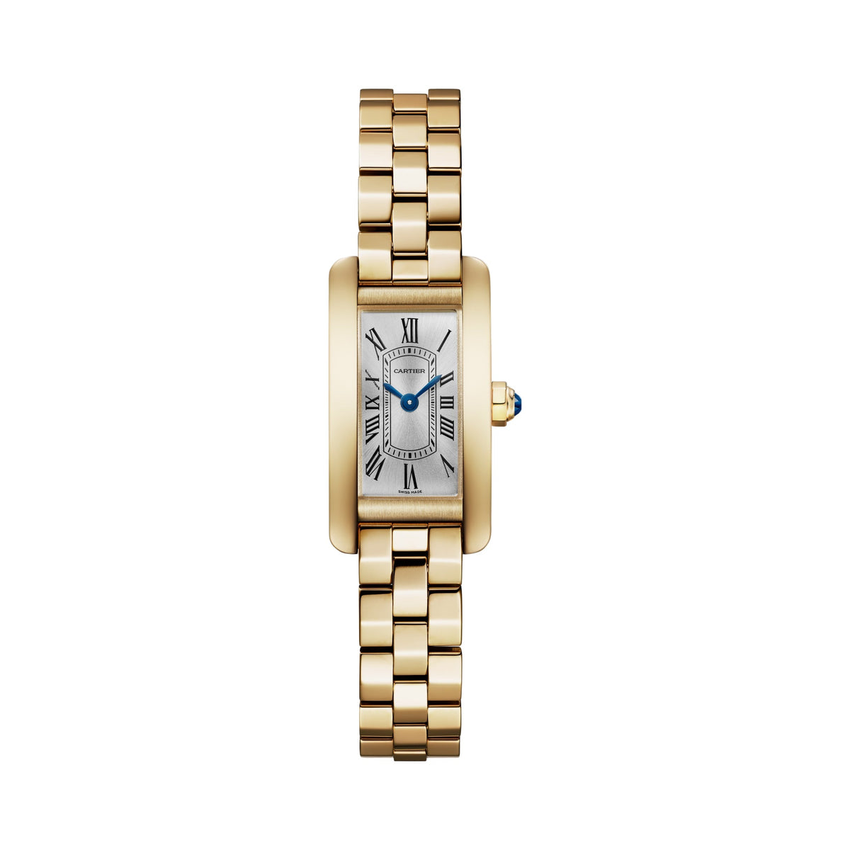 Cartier Tank Américaine Mini Model 15.5mm - Yellow Gold - Silver Dial Ref. # WGTA0405