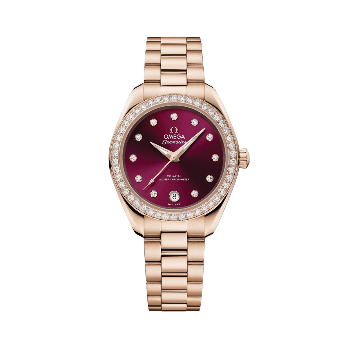 Omega Seamaster Aqua Terra 150M 30mm - Yellow Gold Plated Steel - Red Dial Ref. # 220.55.30.20.61.001