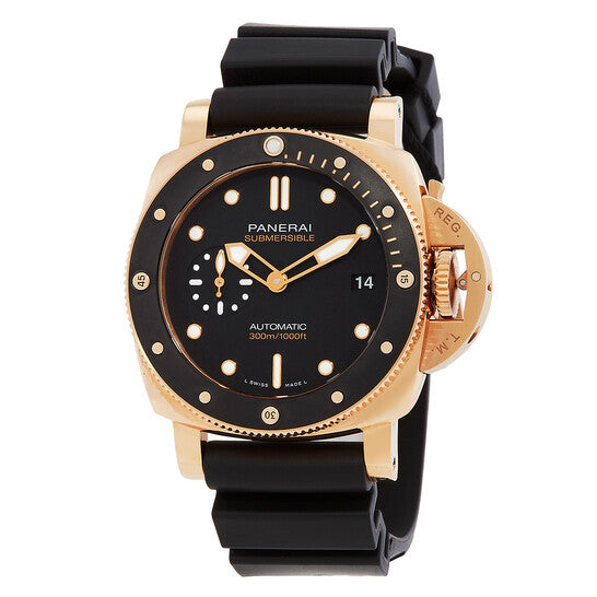 Panerai Submersible QuarantaQuattro Goldtech™ OroCarbo 44mm - Rose Gold - Black Dial Ref. # PAM02070