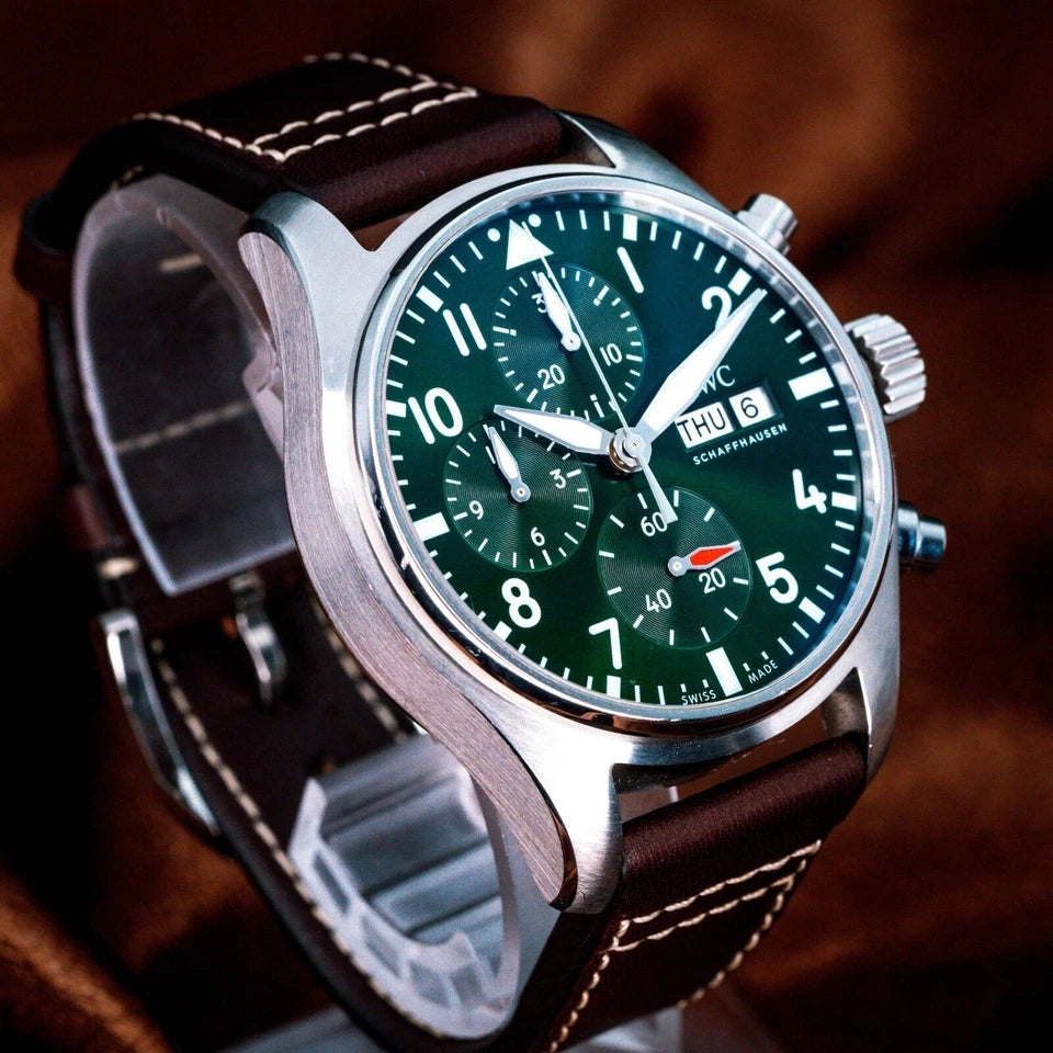 IWC Pilot Chronograph - 41mm Stainless Steel Green Dial Men's Watch (IW388103)