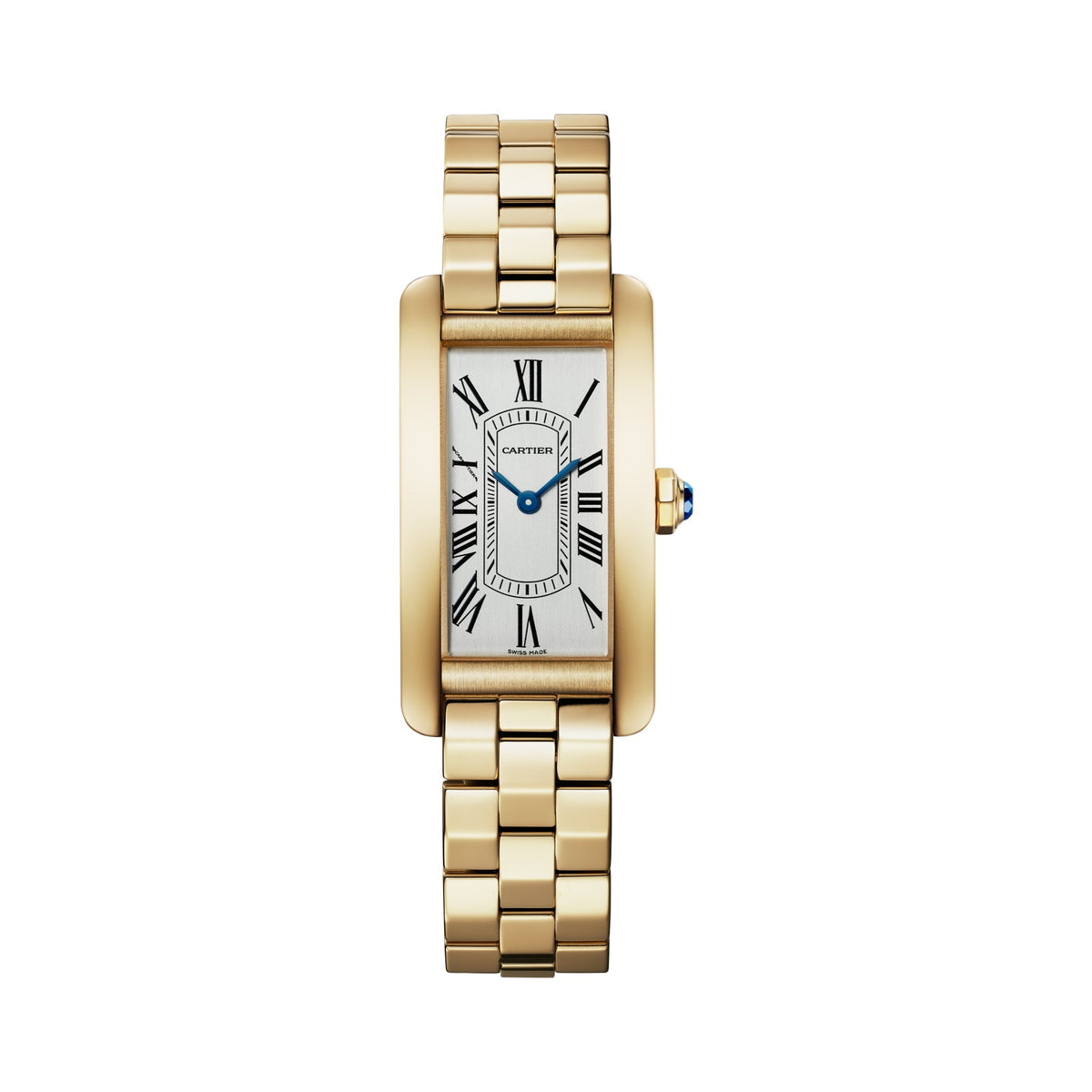 Cartier Tank Américaine Small Model 19.5mm - Yellow Gold - Silvered Dial Ref. # WGTA0406