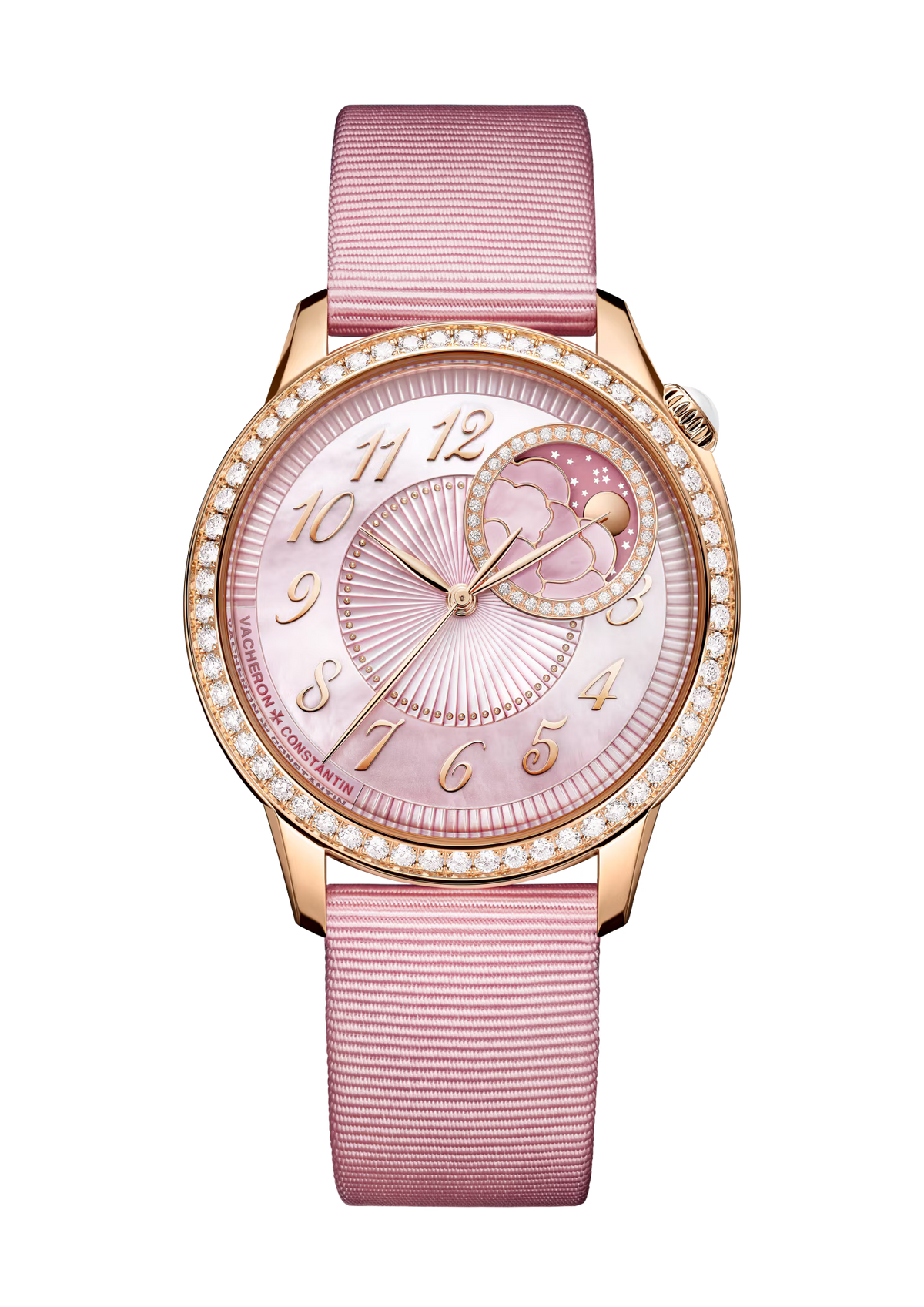 Vacheron Constantin Égérie Moon Phase 37mm - Rose Gold - Pink Dial Ref. # 8005F/000R-H157