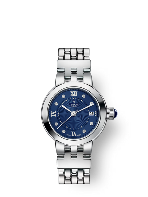 Tudor Clair de Rose Blue 26mm - Steel and Diamonds Ref. # M35200-0010