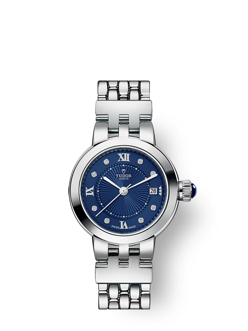 Tudor Clair de Rose Blue 26mm - Steel and Diamonds Ref. # M35200-0010