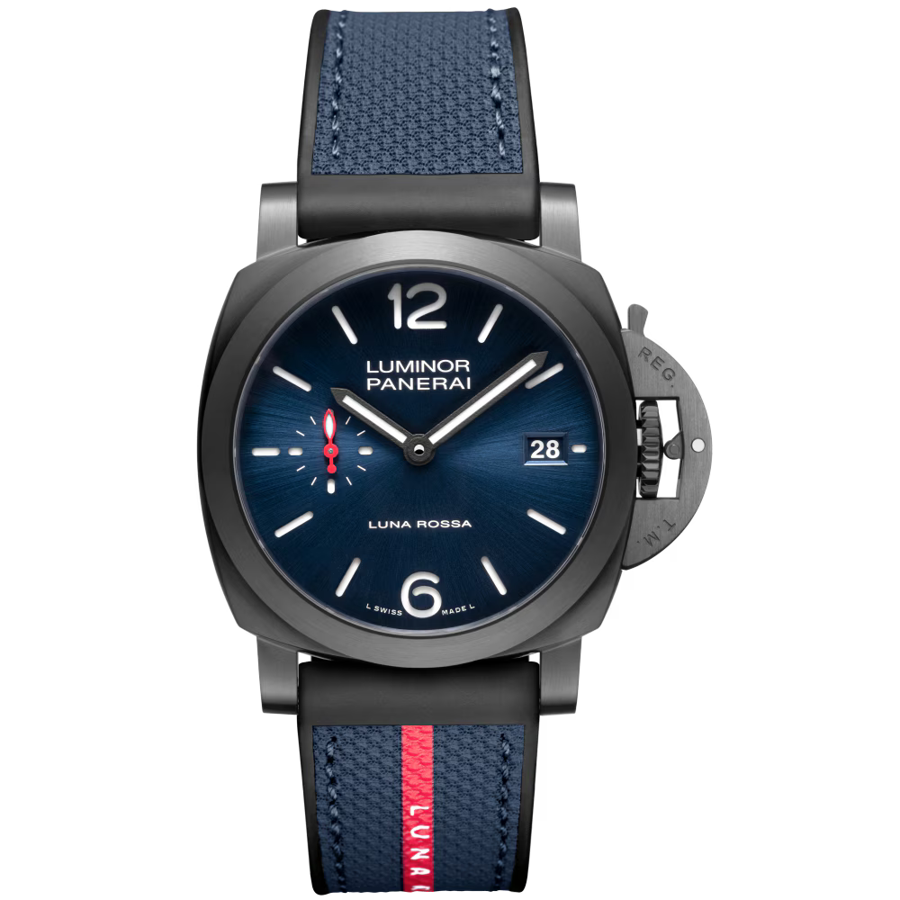Panerai Luminor Quaranta Steel DLC Luna Rossa 40mm - Steel - Blue Dial Ref. # PAM01408