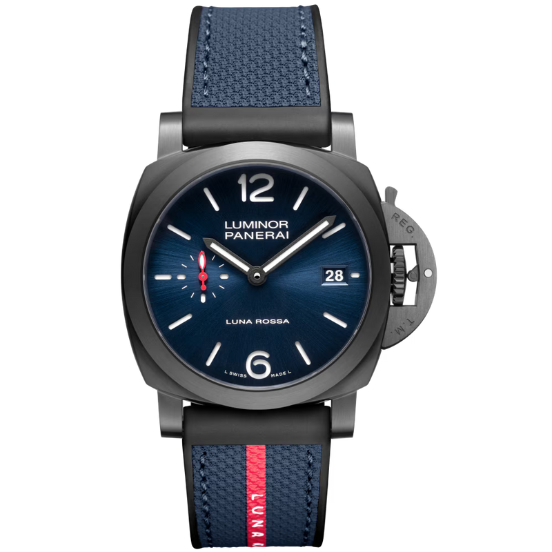 Panerai Luminor Quaranta Steel DLC Luna Rossa 40mm - Steel - Blue Dial Ref. # PAM01408