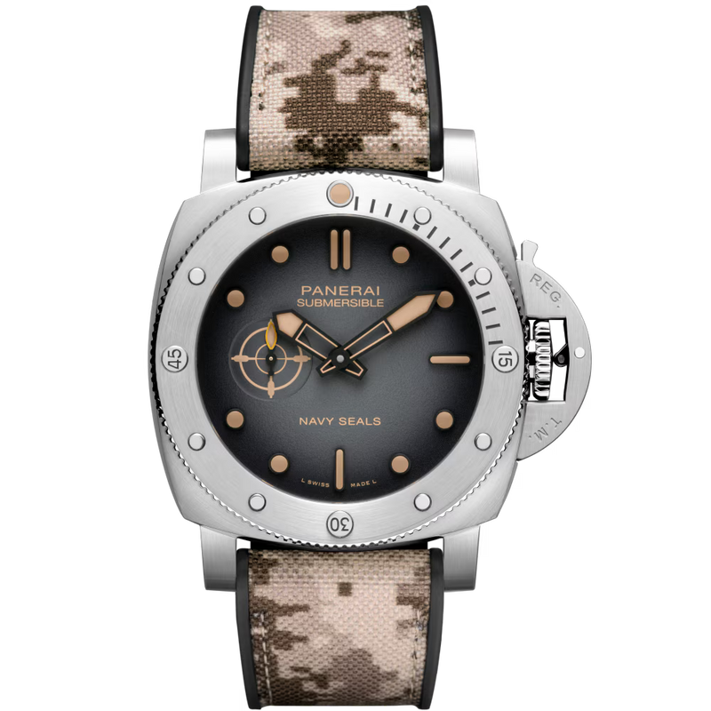 Panerai Submersible QuarantaQuattro Navy SEALs 44mm - Steel - Black Dial Ref. # PAM01518