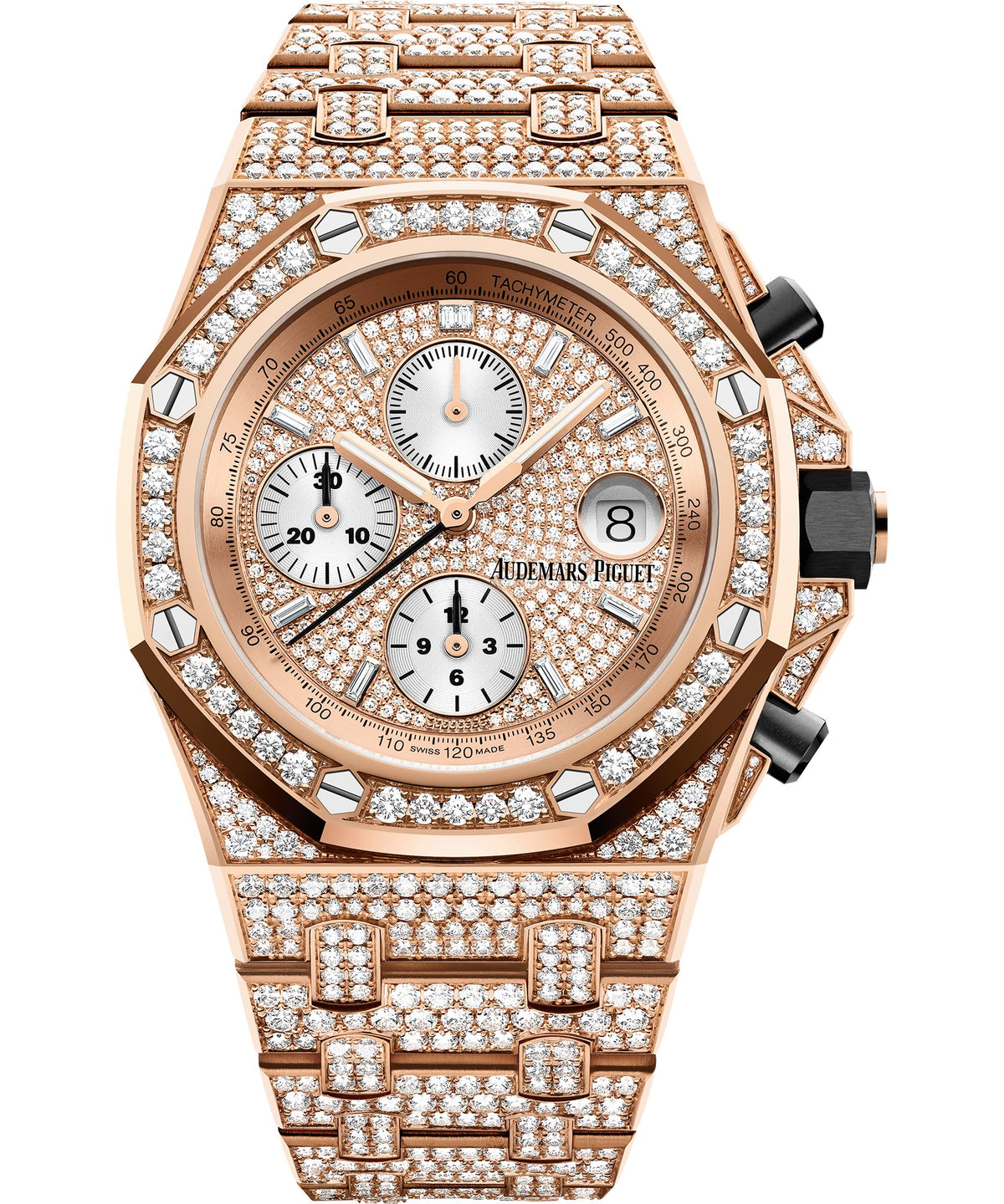 Audemars Piguet Royal Oak Offshore Selfwinding 42mm - Pink Gold - Silver Diamond Dial Ref. # 26476OR.ZZ.1273OR.01.A