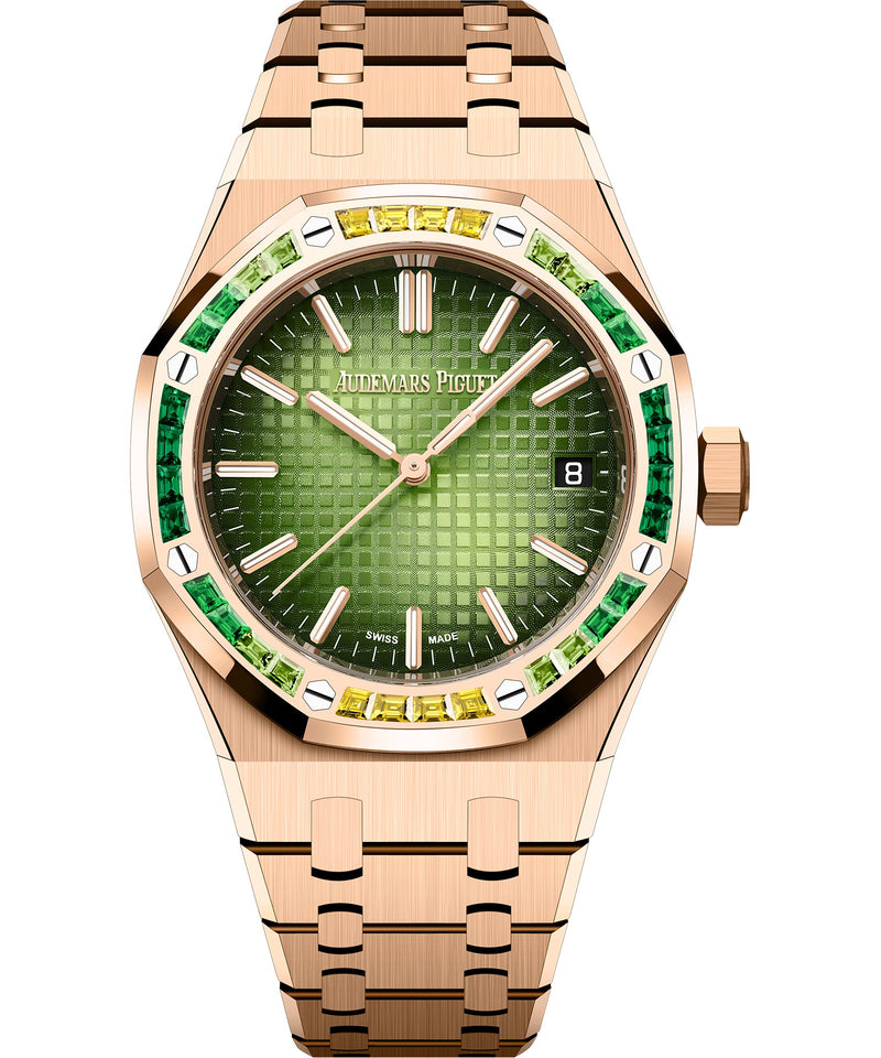 Audemars Piguet Royal Oak Selfwinding 37mm - Pink Gold - Green Dial Ref. # 15551OR.YY.1356OR.01