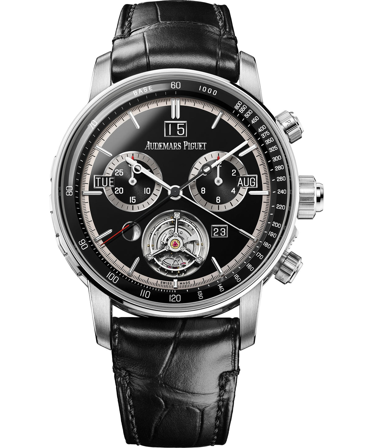 Audemars Piguet Code 11.59 Tourbillon Flyback Chronograph Minute Repeater Moon Phase 42mm - White Gold - Black Dial Ref. # 26398BC.OO.D002CR.99
