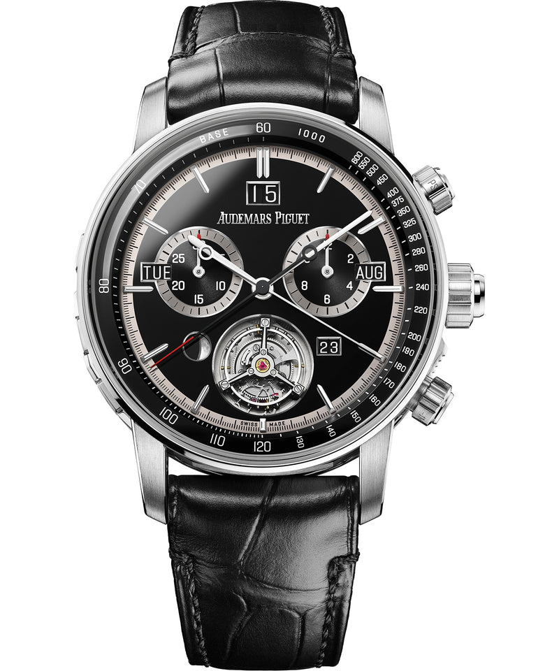 Audemars Piguet Code 11.59 Tourbillon Flyback Chronograph Minute Repeater Moon Phase 42mm - White Gold - Black Dial Ref. # 26398BC.OO.D002CR.99